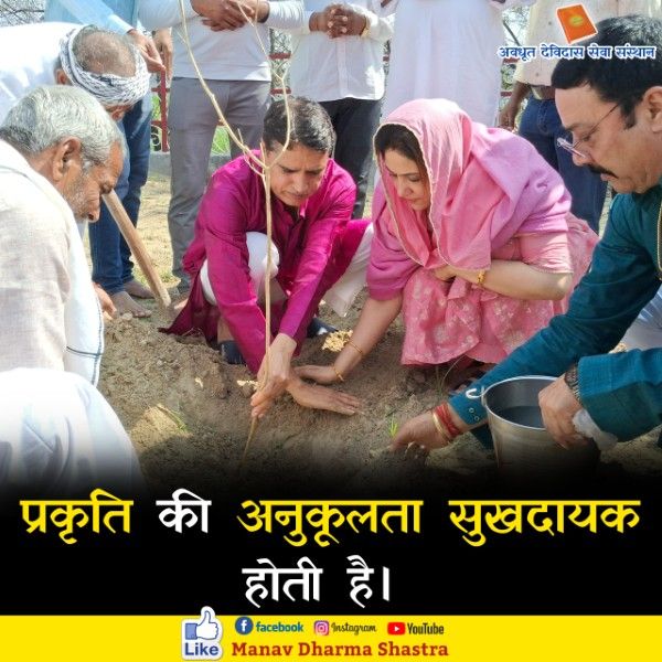 प्रकृति की अनुकूलता सुखदायक होती है। 